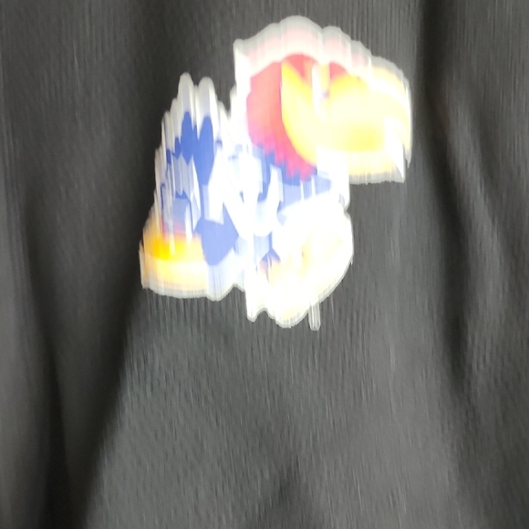 Adidas Black Jacket with Colorful Logo and White Stripes KU Jayhawks - Picture 5 of 7